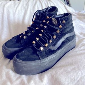 Gold studded platform vans